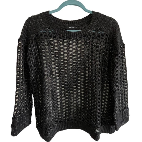 Dkny Sweaters - DKNY //Sparkly Black Sweater Crew Neck Overlay🖤✨